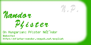 nandor pfister business card